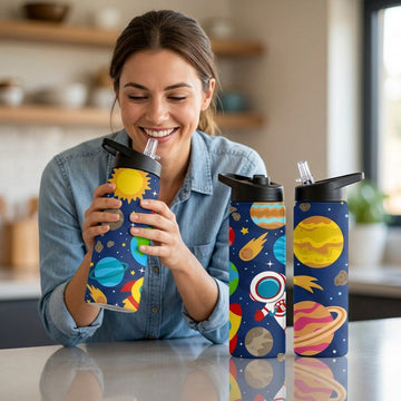 Kids Space Tumbler | Astronaut Rocket Planet Water Bottle (15oz)