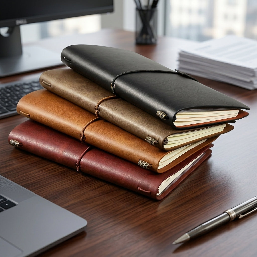 Travel Journal – Refillable Faux Leather Notebook, 160 Pages