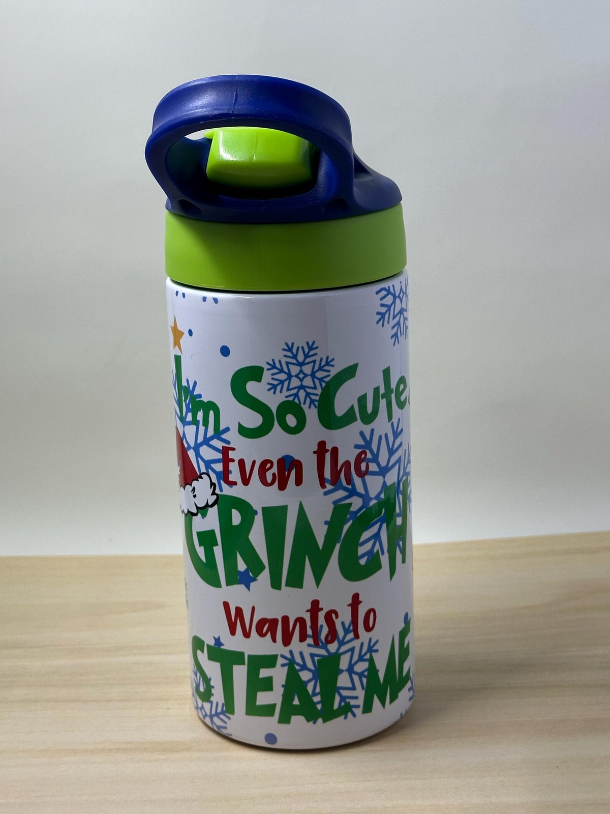 Kids Christmas Tumbler: Stainless Steel Flip Top Water Bottle Reusable Cup