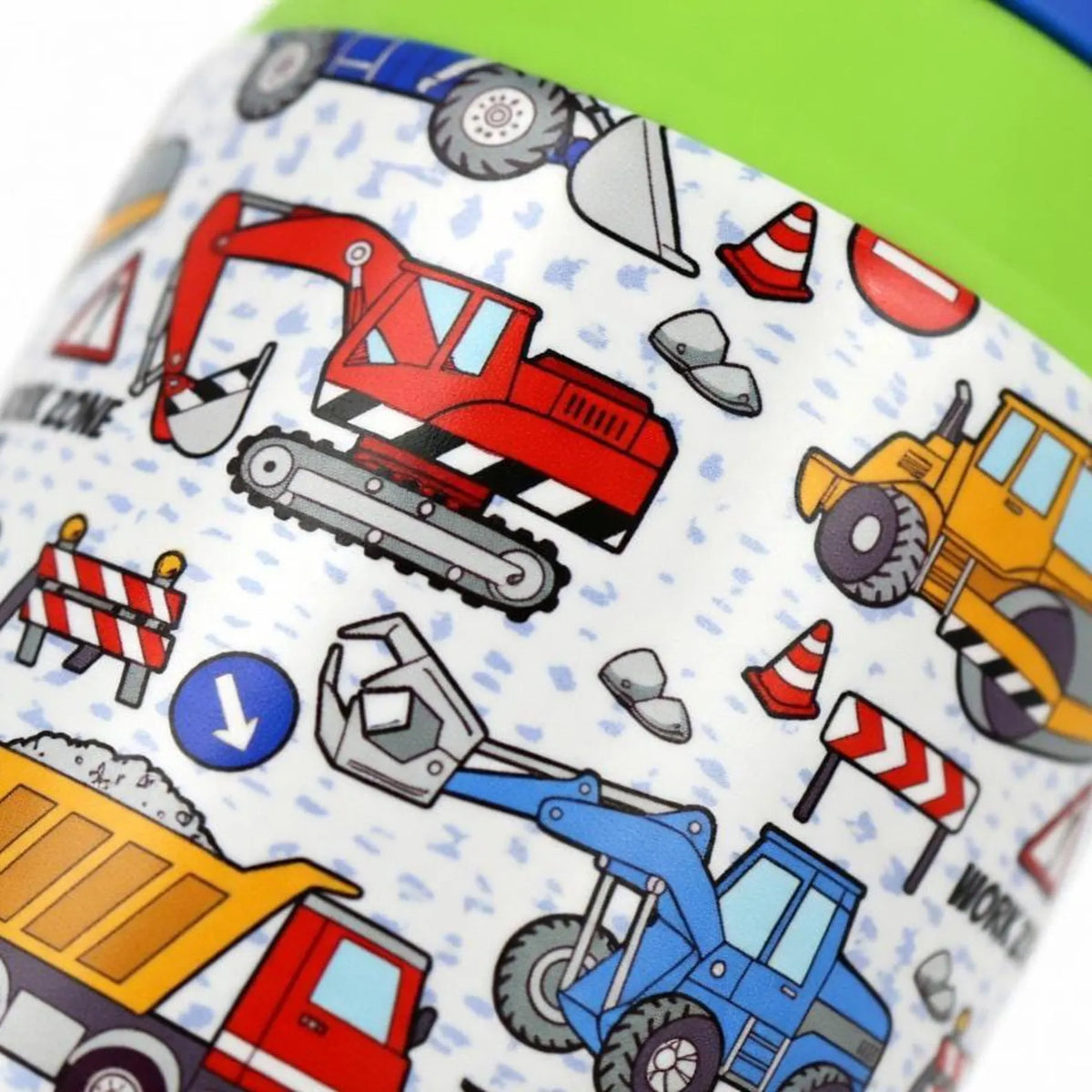 Kids Construction Tumbler, Personalized Dump Truck Water Bottle, Spill Proof Flip Top Cup