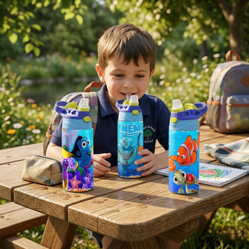 Kids Ocean Tumbler with Straw: Nemo Fish Toddler Water Bottle Spill Proof Cup