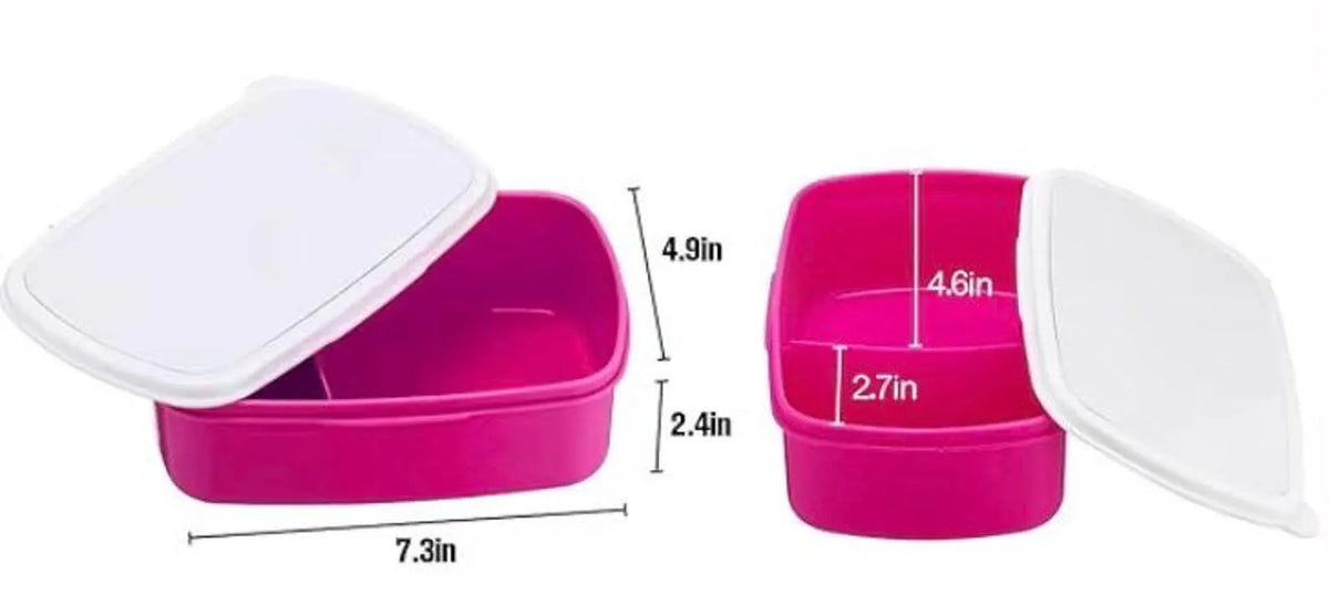 Personalized Kids Bento Lunch Box – Reusable 2 Compartment Snack Container