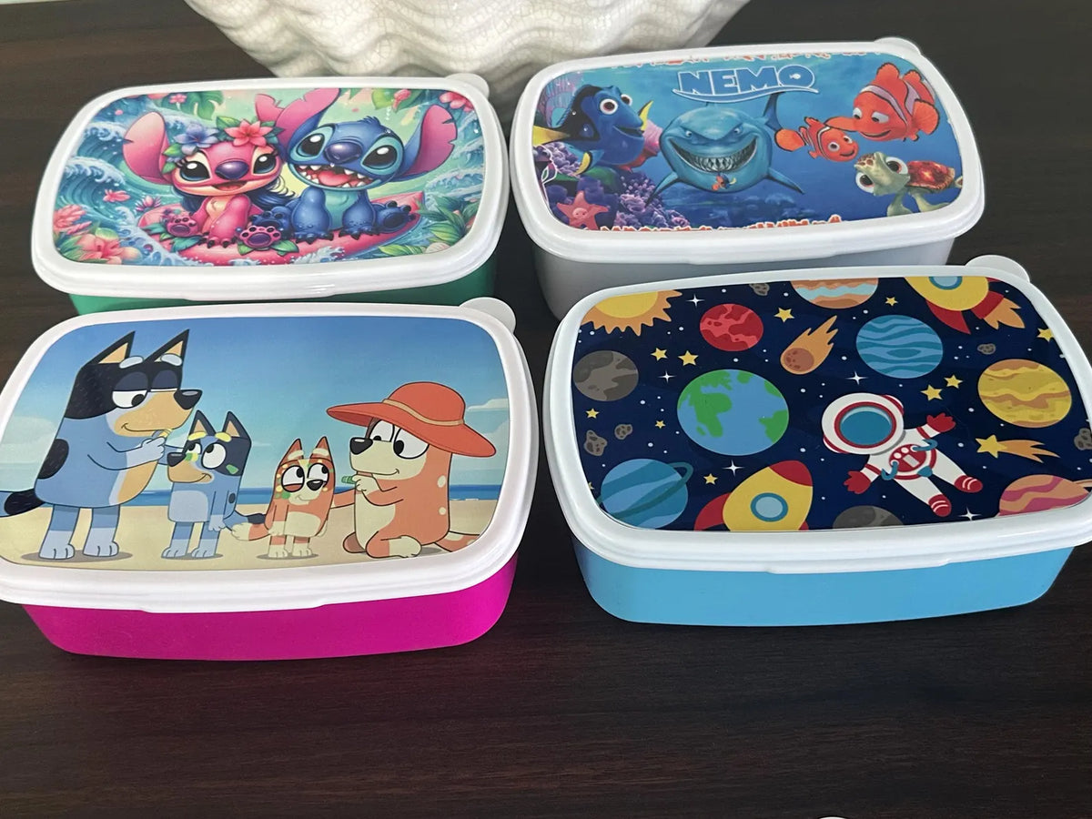 Personalized Kids Bento Lunch Box – Reusable 2 Compartment Snack Container