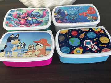 Personalized Kids Bento Lunch Box – Reusable 2 Compartment Snack Container