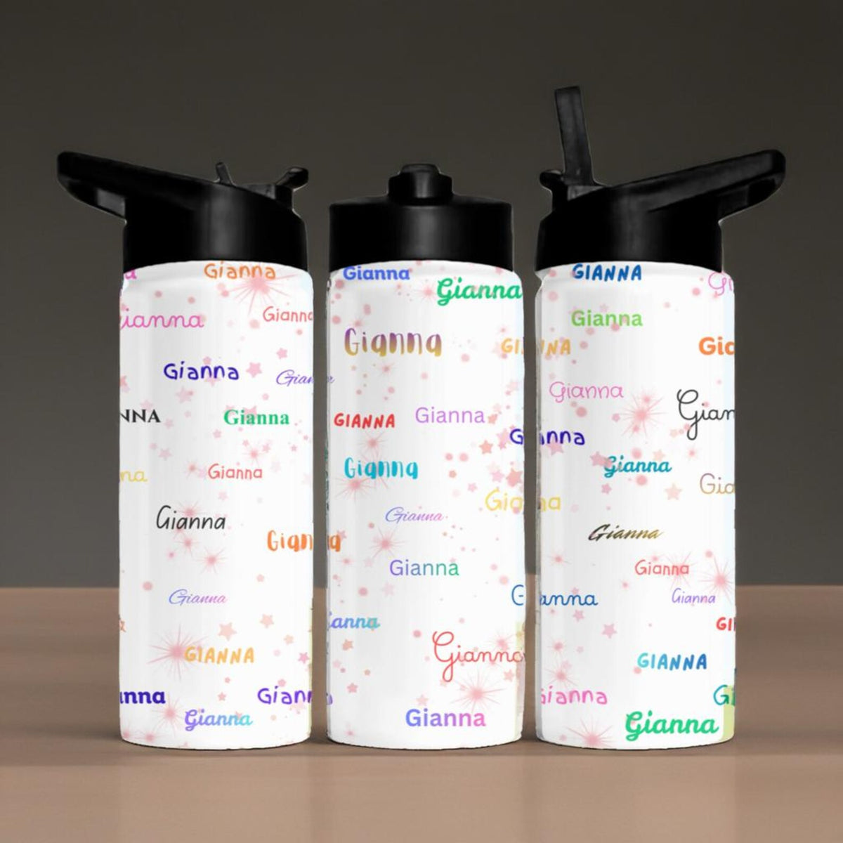 Personalized Kids Tumbler 15oz | Custom Name Insulated Water Bottle with Straw