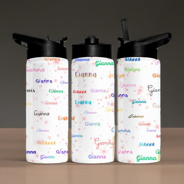 Personalized Kids Tumbler 15oz | Custom Name Insulated Water Bottle with Straw
