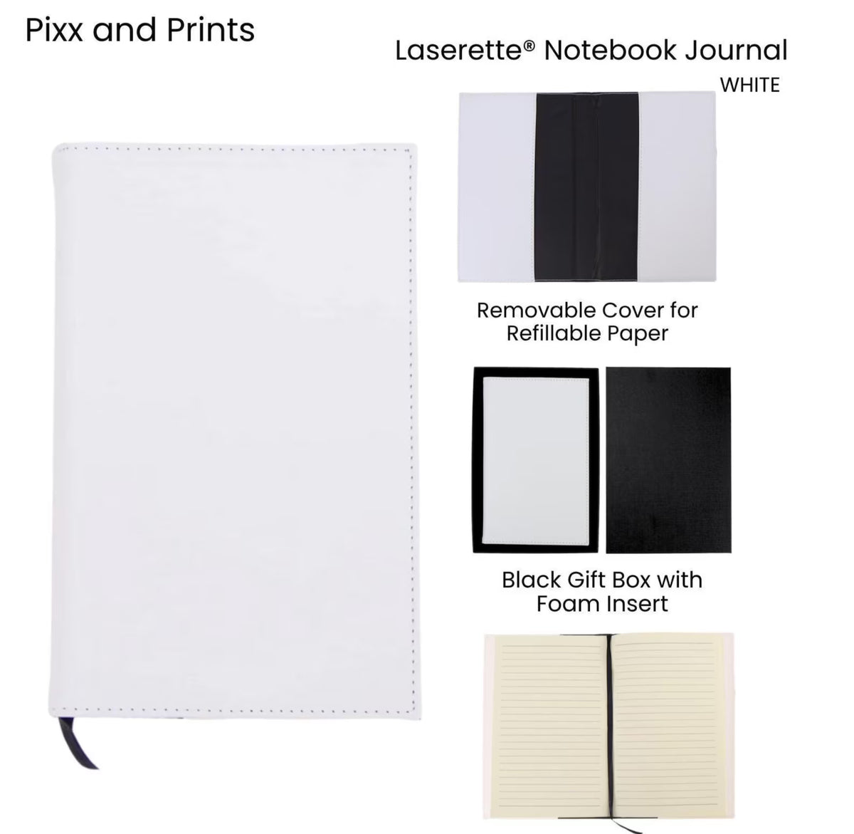 Personalized Laserette Journal, Engraved Notebook Custom Journal with Gift Box