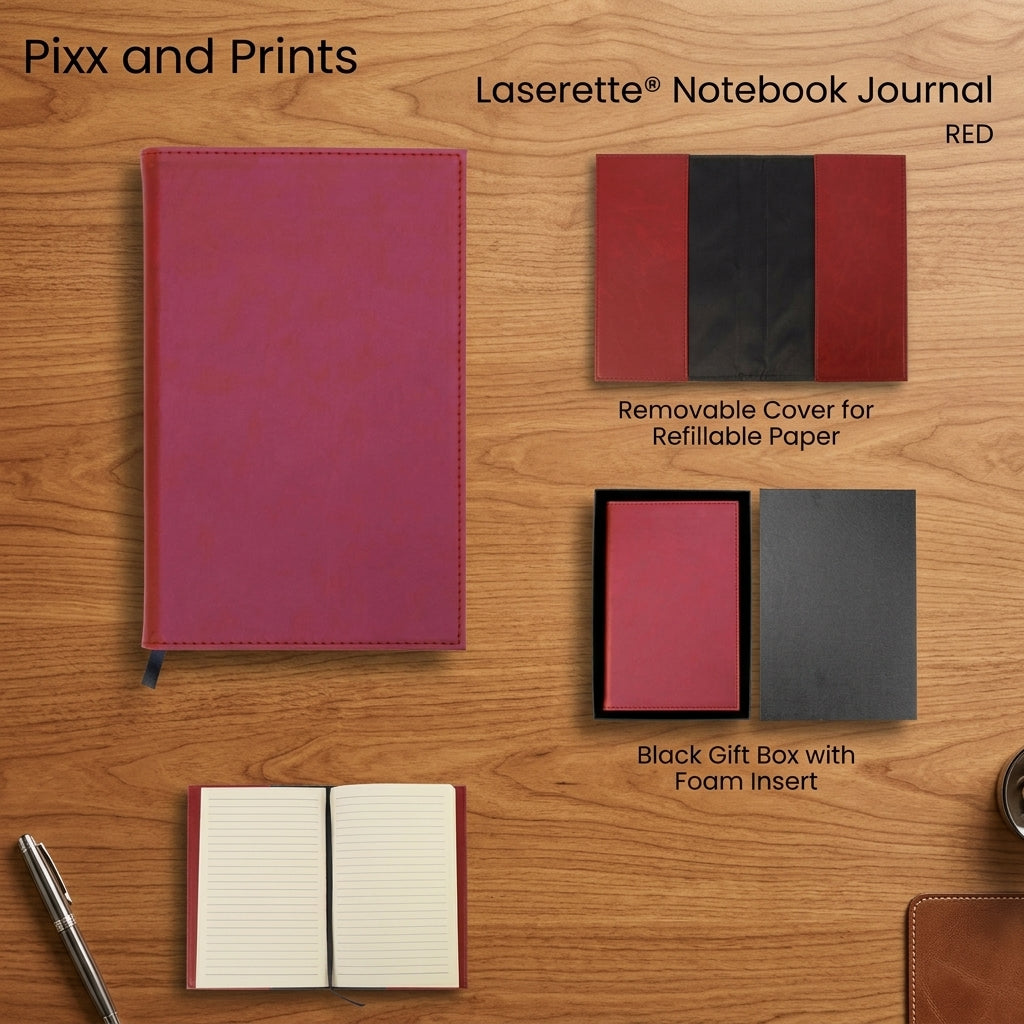 Personalized Laserette Journal, Engraved Notebook Custom Journal with Gift Box