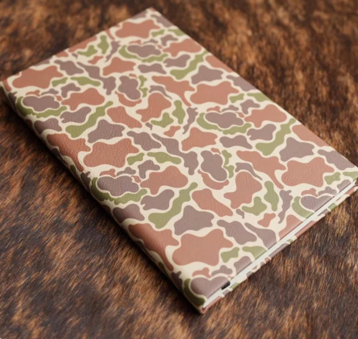 Personalized Leatherette Notebook: Engraved Hunting Camo Journal