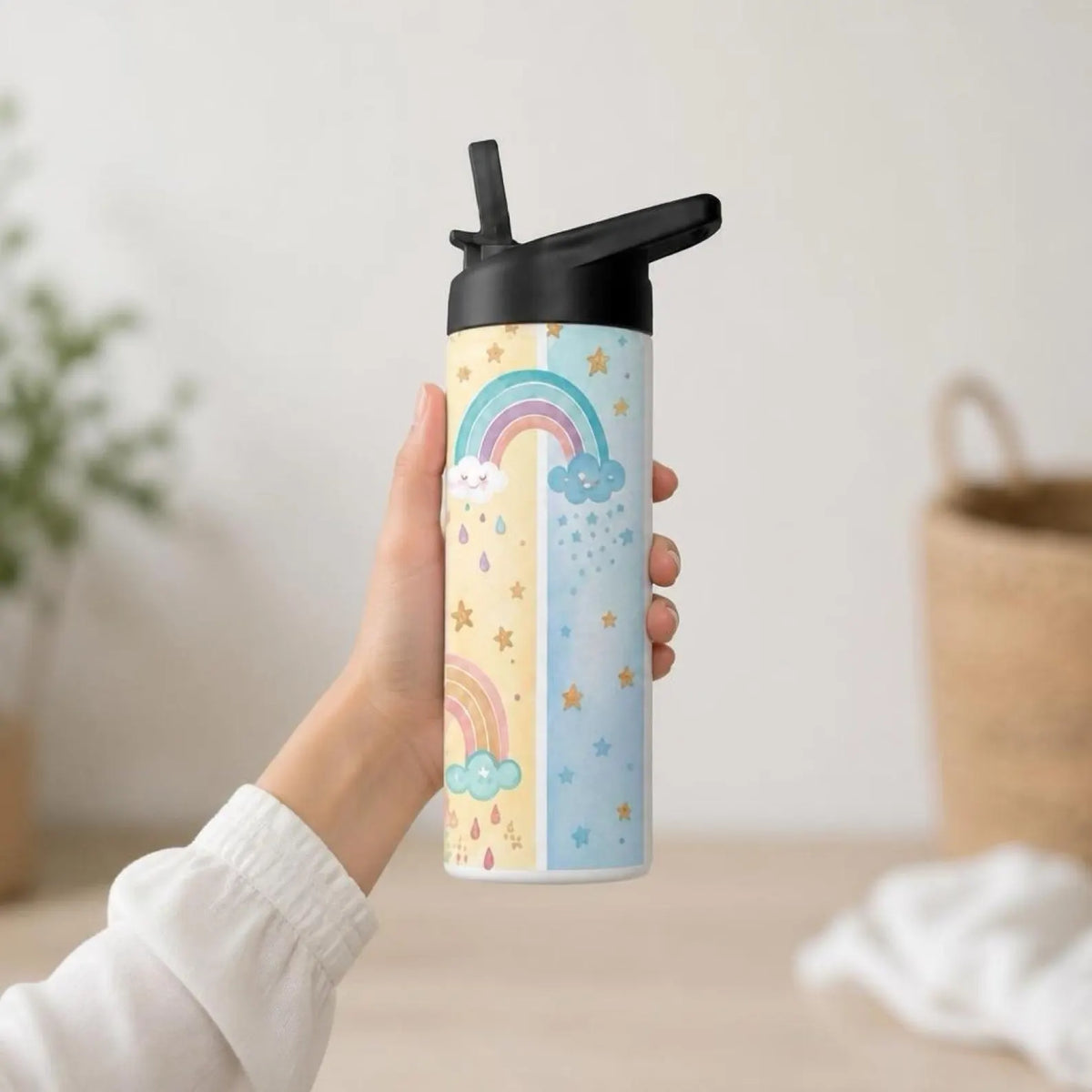 Personalized Rainbow School Bundle: Water Bottle, Lunch Bag, Pencil Pouch Set