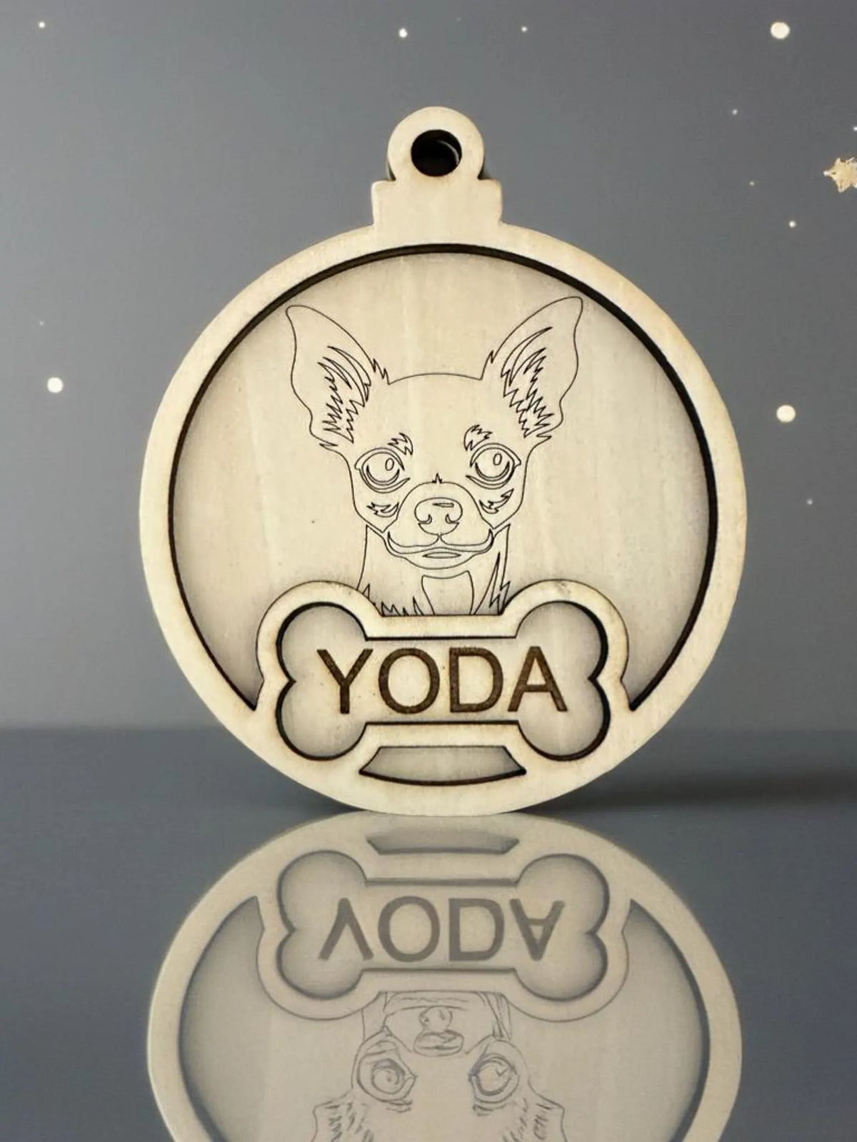 Personalized Wooden Dog Ornament: Custom Pet Memorial Christmas Keepsake