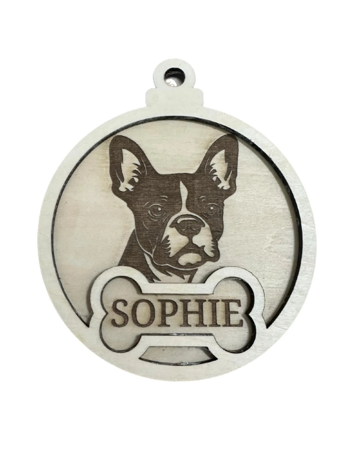 Personalized Wooden Dog Ornament: Custom Pet Memorial Christmas Keepsake