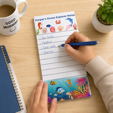 Personalized Ocean Notepad, Kids Sea Life Writing Pad, Under the Sea Stationery (3.5x7")