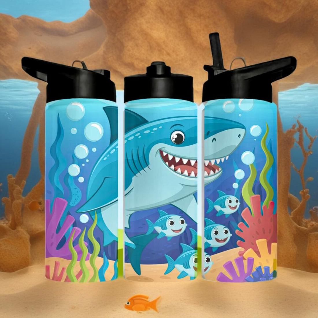 Shark Tumbler | Ocean School Kids Insulated Stainless Steel (15oz)
