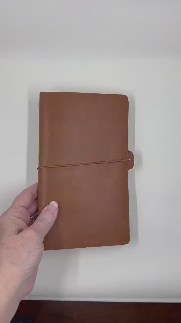Travel Journal – Refillable Faux Leather Notebook, 160 Pages